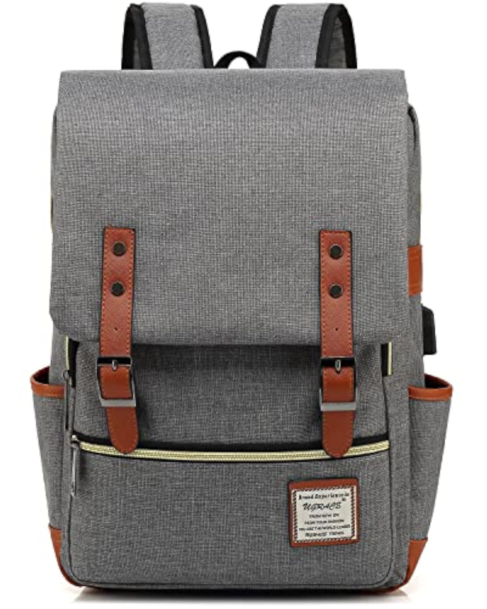 Vintage Laptop Backpack with USB Charging Port